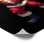 Krachttraining Kerstman Bodybuilder Kerst Fitness Poster (Hoek)