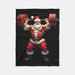 Krachttraining Kerstman Bodybuilder Kerst Fitnessc Fleece Deken