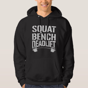 Krachttraining Quote Fitness Gym Spier Squat Bank Hoodie