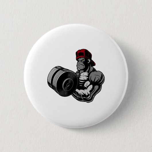 Krachttraining Workout Bodybuilding Gorilla Gym Ronde Button 5,7 Cm (Voorkant)
