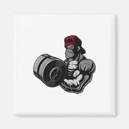 Krachttraining Workout Gym Bodybuilding Gorilla Magneet (Voorkant)