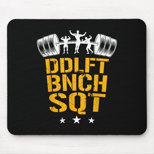 Krachttraining Zware Workout Squat Bankdrukken Dea Muismat (Voorkant)