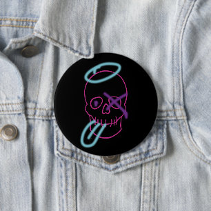 Kraffiti - Roze, Paars, blauw en zwart Ronde Button 4,0 Cm