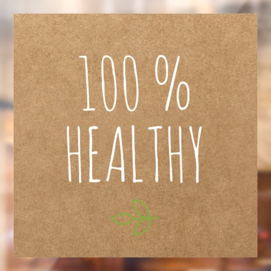Kraft 100 % Gezond | Gezond eten | Eco Groen  Raamsticker (Vel 2)