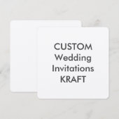 KRAFT 100 lb 5,25-inch Square Wedding Invitations Kaart (Voorkant / Achterkant)