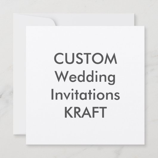 KRAFT 100 lb 5,25-inch Square Wedding Invitations Kaart (Voorkant)