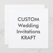 KRAFT 100 lb 5,25-inch Square Wedding Invitations Kaart (Voorkant / Achterkant)