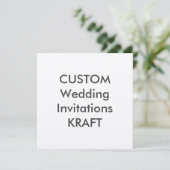 KRAFT 100 lb 5,25-inch Square Wedding Invitations Kaart (Staand voorkant)