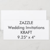 KRAFT 100lb 9.25"x 4"Huwelijksuitnodigingen Kaart (Voorkant / Achterkant)