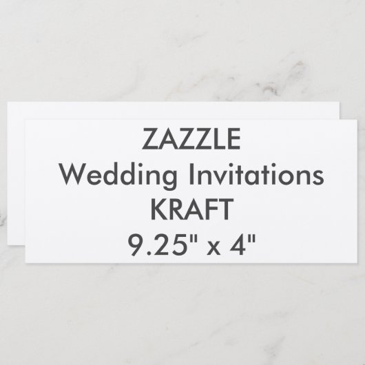 KRAFT 100lb 9.25"x 4"Huwelijksuitnodigingen Kaart (Voorkant / Achterkant)