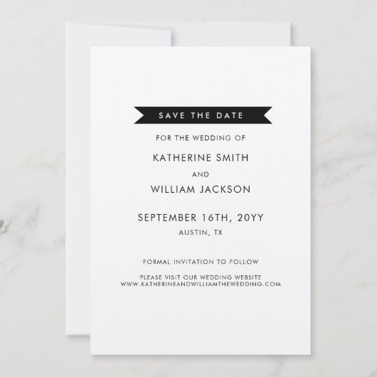 Kraft 4 Foto Collage Niets Fancy Save The Date (Achterkant)