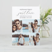 Kraft 4 Foto Collage Niets Fancy Save The Date (Staand voorkant)