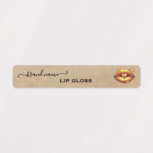 Kraft aangepaste lipgloss labels goud Lips (Design 1)