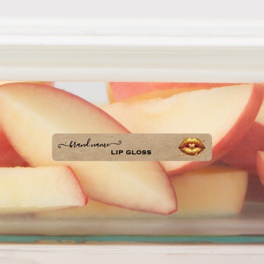 Kraft aangepaste lipgloss labels goud Lips (Aangebracht)
