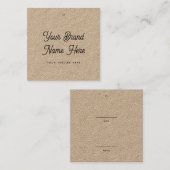 Kraft aangepaste vierkante naamkaartjes voor detai (Voorkant / Achterkant)