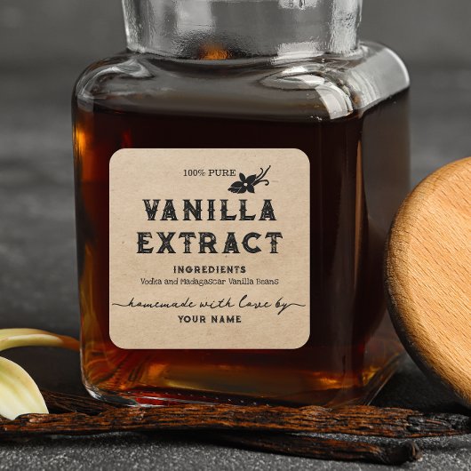 Kraft Aanpassen Zelfgemaakte Vanilla Extract Label