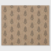 Kraft achtergrond met minimalistische zwarte kerst cadeaupapier (Vlak)