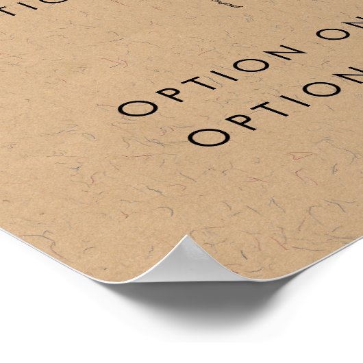 Kraft Achtergrond Prijslijst Menu Matprint Poster (Hoek)