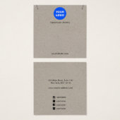 Kraft Add Logo Pendant Ketting Square Display Vierkante Visitekaartjes (Voorkant /achterkant)