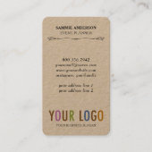 Kraft afgeronde hoek verticale Visitekaartjes (Voorkant)