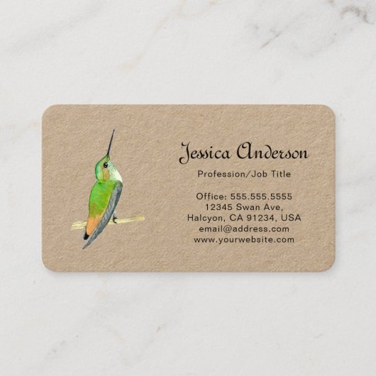 Kraft Allen's Hummingbirds Business Card Visitekaartje (Voorkant)