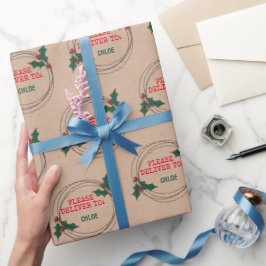 Kraft alsjeblieft voor, Gepersonaliseerd Kerstmis Cadeaupapier