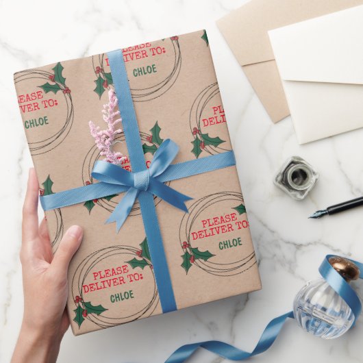 Kraft alsjeblieft voor, Gepersonaliseerd Kerstmis Cadeaupapier (Geschenken)