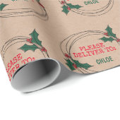 Kraft alsjeblieft voor, Gepersonaliseerd Kerstmis Cadeaupapier (Rol Hoek)