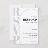 Kraft Ampersand Modern Arch Wedding RSVP Kaart (Voorkant)