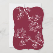 Kraft and Red Plum Blossom Modern Asian Wedding Kaart (Achterkant)