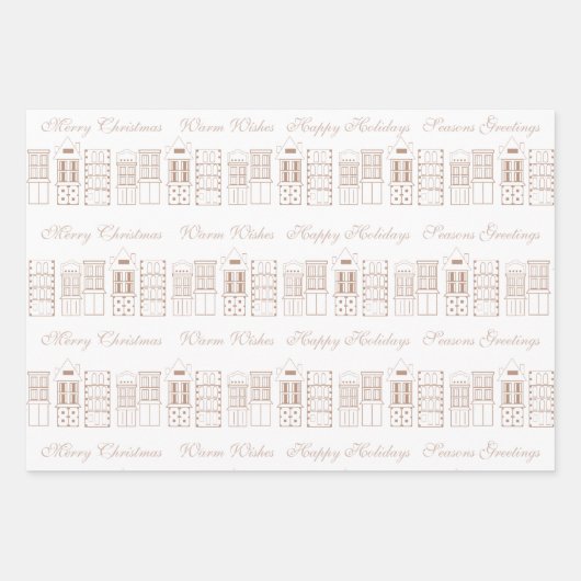 Kraft and White Modern Scandinavian Inpakpapier Vel (Voorkant 3)