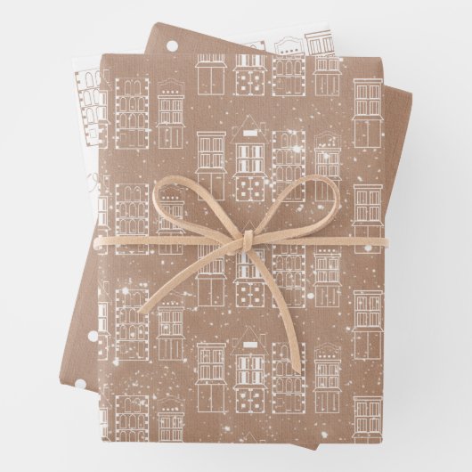 Kraft and White Modern Scandinavian Inpakpapier Vel (In situ)