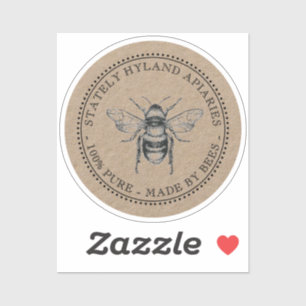 Kraft Apiary 100% puur gemaakt door bijen honing Sticker
