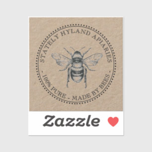 Kraft Apiary 100% puur gemaakt door bijen honing Sticker