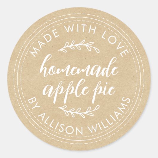 Kraft Appeltaart Voedseletiket Ronde Sticker (Voorkant)