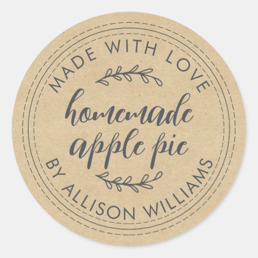 Kraft Appeltaart Voedseletiket Ronde Sticker (Voorkant)
