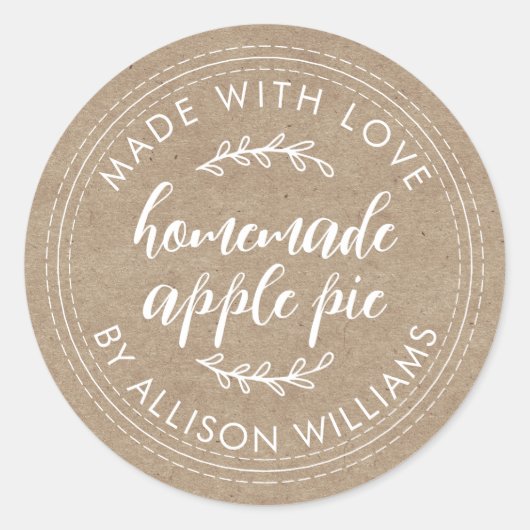 Kraft Appeltaart Voedseletiket Ronde Sticker (Voorkant)