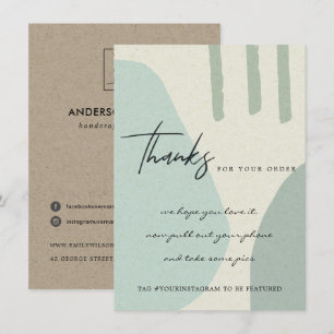 KRAFT AQUA BLAUW ABSTRACT BEDRIJF LOGO BEDANKKAART