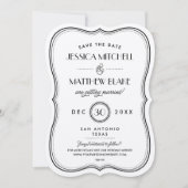 Kraft Art Deco Save the Date (Voorkant)