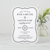 Kraft Art Deco Save the Date (Staand voorkant)