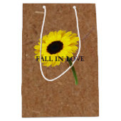 Kraft Autumn Bride Sunflower Party Gift Bag Medium Cadeauzakje (Voorkant)