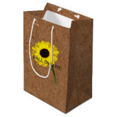 Kraft Autumn Bride Sunflower Party Gift Bag Medium Cadeauzakje (Voorkant Gekanteld)