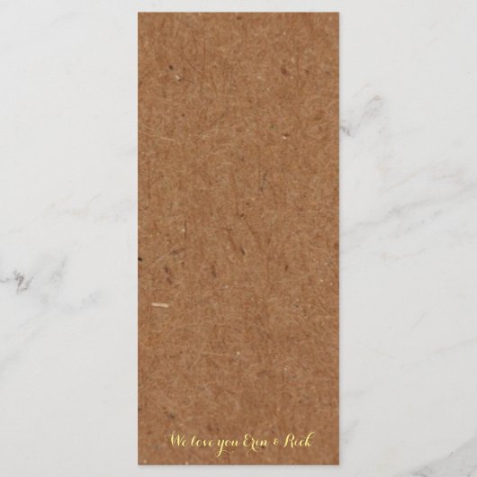 Kraft Autumn Bride Sunflower Shower Menu (Achterkant)