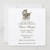 KRAFT  BABY PRAM | BABY SHOWER KAART (Achterkant)