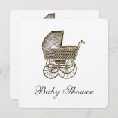 KRAFT  BABY PRAM | BABY SHOWER KAART (Voorkant / Achterkant)