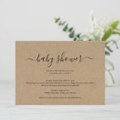Kraft Baby shower Uitnodiging (Staand voorkant)