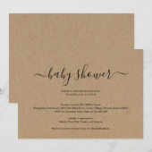 Kraft Baby shower Uitnodiging (Voorkant / Achterkant)