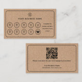 Kraft Background Coffee Cup QR Code Voeg je Logo t Klantenkaartje (Voorkant / Achterkant)