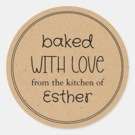 Kraft Baked with Love Ronde Sticker