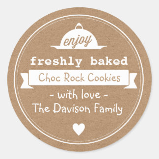 Kraft baketiketten ronde sticker